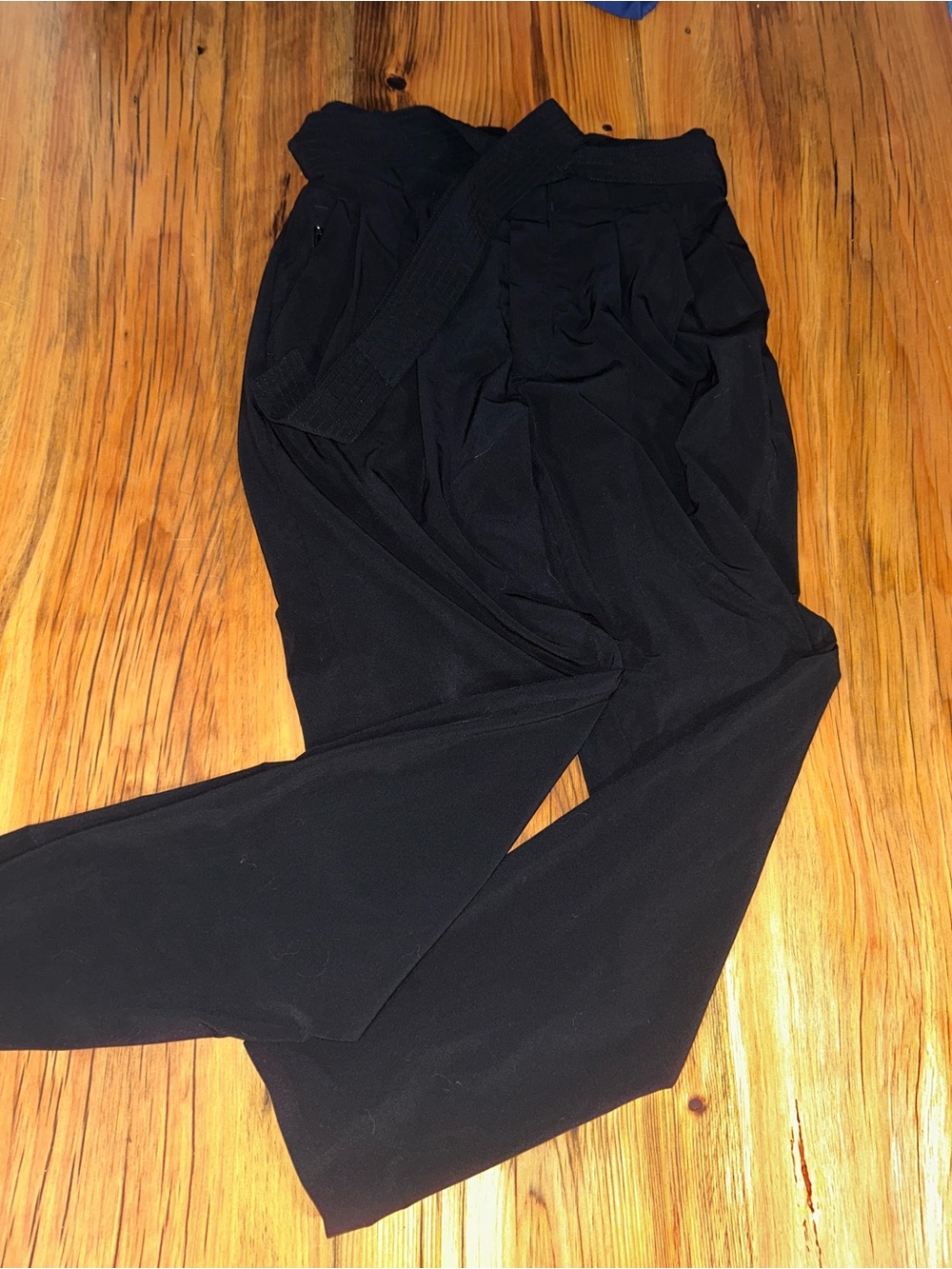 Black Stretchy Athleta Dress Pants with Paperbag Waist